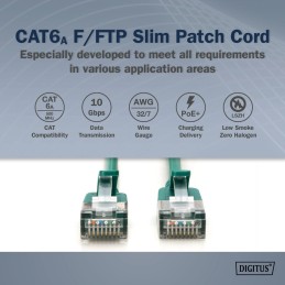 Digitus CAT6A F-FTP Patch Cable 1,5m Green