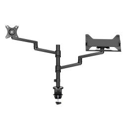 Gembird MA-DA-04 Desk mounted adjustable monitor arm with notebook tray 17"-32" Black