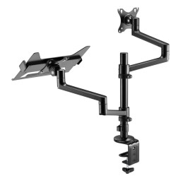 Gembird MA-DA-04 Desk mounted adjustable monitor arm with notebook tray 17"-32" Black