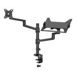 Gembird MA-DA-04 Desk mounted adjustable monitor arm with notebook tray 17"-32" Black