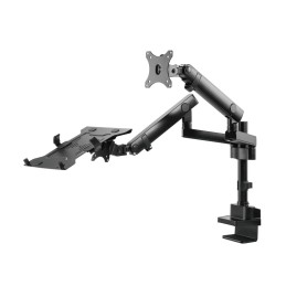 Gembird MA-DA3-02 Desk mounted adjustable monitor arm with notebook tray (full-motion) 17"-32" Black