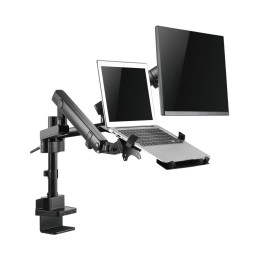 Gembird MA-DA3-02 Desk mounted adjustable monitor arm with notebook tray (full-motion) 17"-32" Black