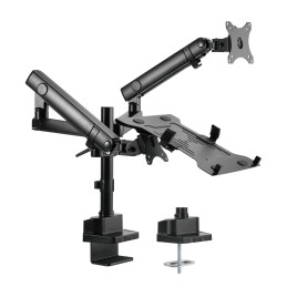 Gembird MA-DA3-02 Desk mounted adjustable monitor arm with notebook tray (full-motion) 17"-32" Black
