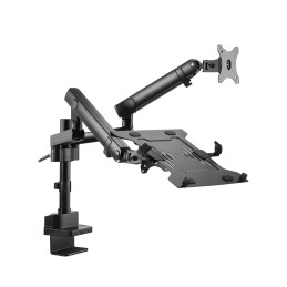Gembird MA-DA3-02 Desk mounted adjustable monitor arm with notebook tray (full-motion) 17"-32" Black