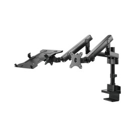 Gembird MA-DA3-02 Desk mounted adjustable monitor arm with notebook tray (full-motion) 17"-32" Black