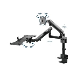 Gembird MA-DA3-02 Desk mounted adjustable monitor arm with notebook tray (full-motion) 17"-32" Black