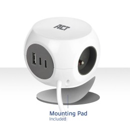 ACT Power Strip Cube E Socket Hálózati Elosztó 3DIN 1,5m White
