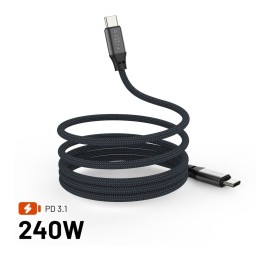 FIXED Magnetic Braided Cable USB-C/USB-C, 1,2m USB2.0 240W Gray