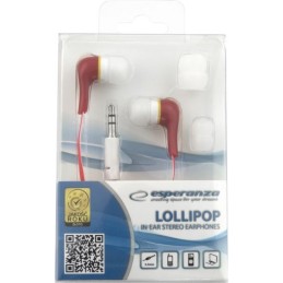 Esperanza EH146R Stereo Earphones Lollipop Red