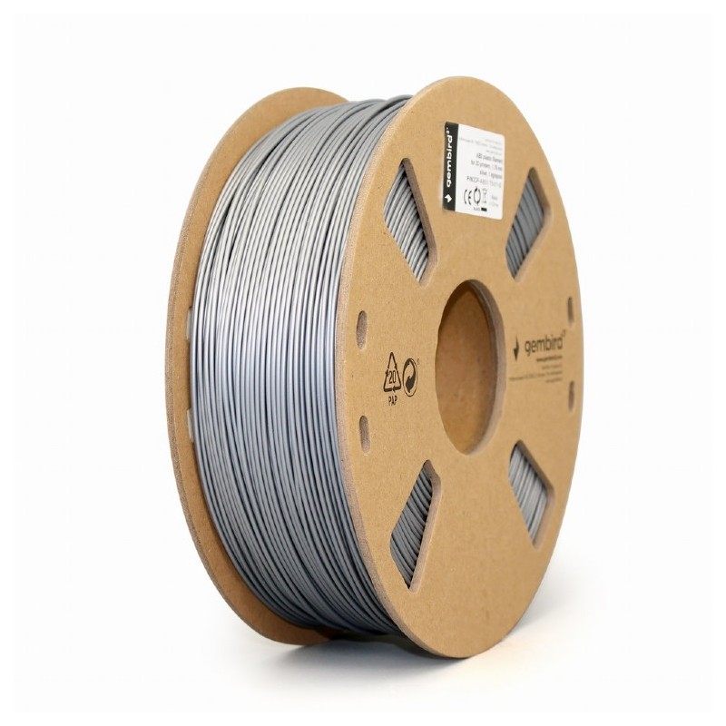 Gembird ezüst eredeti ABS filament (1,75mm, 1kg, 3DP-ABS1.75-01-S)