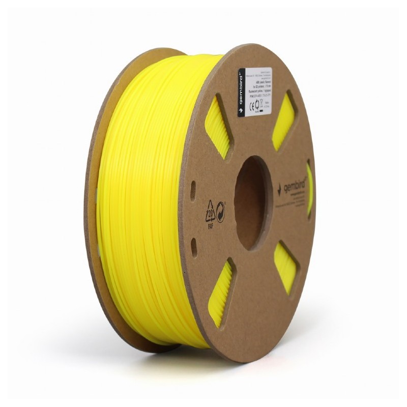 Gembird neon sárga eredeti ABS filament (1,75mm, 1kg, 3DP-ABS1.75-01-FY)