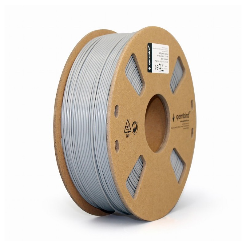 Gembird szürke eredeti ABS filament (1,75mm, 1kg, 3DP-ABS1.75-01-GR)