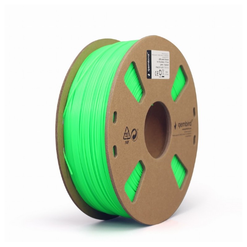 Gembird zöld eredeti ABS filament (1,75mm, 1kg, 3DP-ABS1.75-01-G)