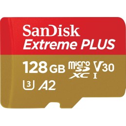 Sandisk 128GB microSDXC Extreme Plus Class 10 U3 A2 C10 V30 + adapterrel
