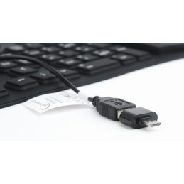 Gembird KB-109F-B Flexible Keyboard & OTG adapter Black US