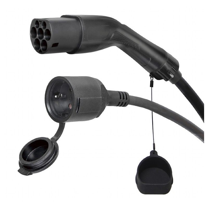 Gembird Type 2 (m) to Schuko (f) Adapter cable 0,5m Black