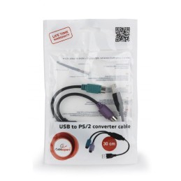 Gembird USB to PS/2 Converter Cable 0,3m Black