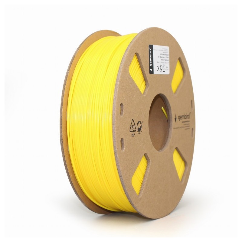 Gembird sárga eredeti ABS filament (1,75mm, 1kg, 3DP-ABS1.75-01-Y)