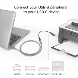 ACT USB Type-C female to USB-B 2.0 printer adapter cable 0,2m Black