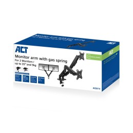 ACT AC8314 Gas Spring Dual Monitor Arm 17"-35" Black
