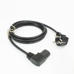 ACT Powercord mains connector Schuko CEE 7/7 male (angled) - C15 (angled left) IEC 60320 1,5m Black