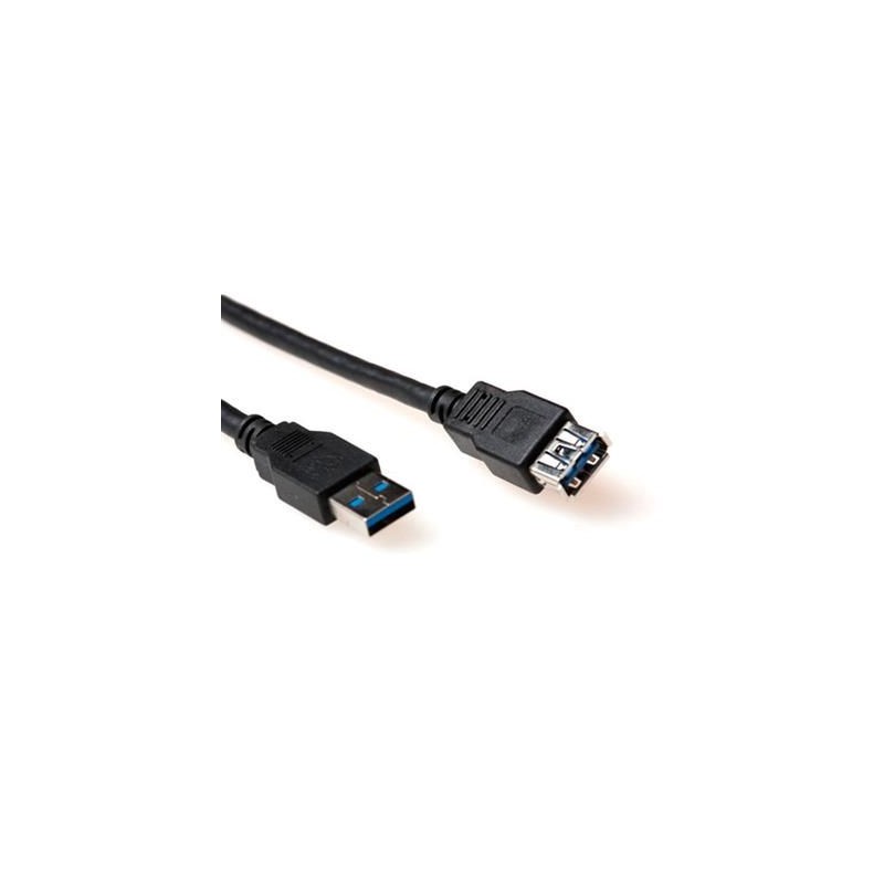 ACT USB 3.0 A male to USB A female 0,5m Black