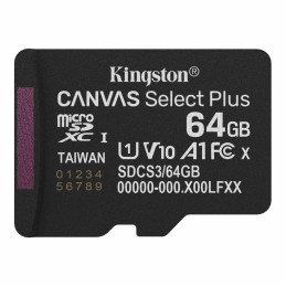 Kingston 64GB microSDXC Canvas Select Plus Gen3 Class 10 UHS-1 A1 V10 adapter nélkül