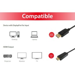 EQuip DisplayPort to HDMI Adapter Cable 3m Black