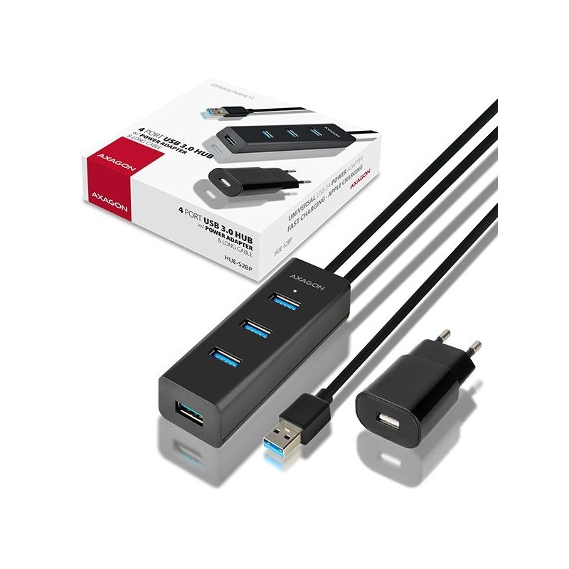 AXAGON HUE-S2BP USB3.0 Charging Hub Black