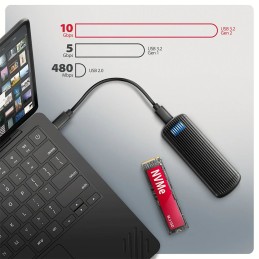 AXAGON EEM2-SC USB-C 10Gbps M.2 NVMe SSD RIBBED Box