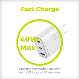 Mobile Origin GaN 40W Wall Charger MO13, 1 USB-A + 2 USB-C