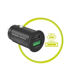 Mobile Origin 30W Super Car Charger CA19 - USB-C, USB-A Black