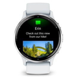 Garmin Venu 3 Silver Stainless Steel Bezel with Whitestone Case and Silicone Band