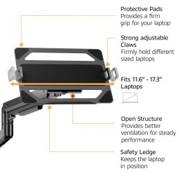 ACT AC8341 Single Monitor Arm and Laptop Arm Office Premium with Gas Spring Pole Mounted