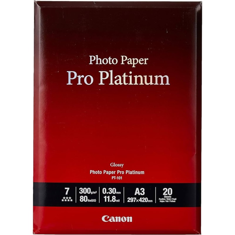 Canon PT-101 fényes eredeti fotópapír (A/3, 20 lap, 300g, 2768B017)