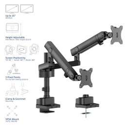 ACT AC8328 Dual monitor arm office solid pro, with mechanical spring