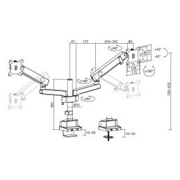 ACT AC8328 Dual monitor arm office solid pro, with mechanical spring