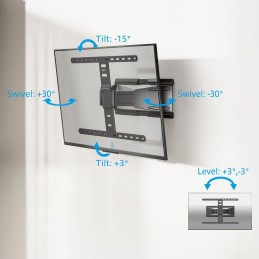 ACT Full motion TV Wall Mount ultra slim 43"-90" Black