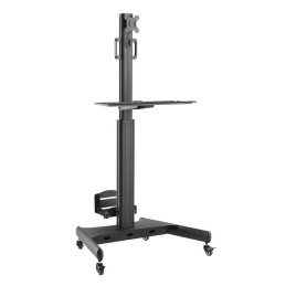 ACT Mobile Workstation for a single monitor with CPU mount keyboard and mouse tray Black