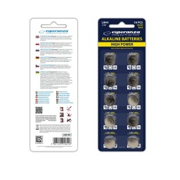 Esperanza LR44 Alkáli Gombelem 10db/csomag