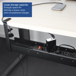 ACT AC8376 Under Desk Extendable Cable Management Tray with Clamp Mount