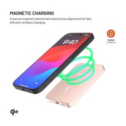 FIXED MagZen 5 Qi2 külső akkumlátor 5000 mAh, rózsaszín