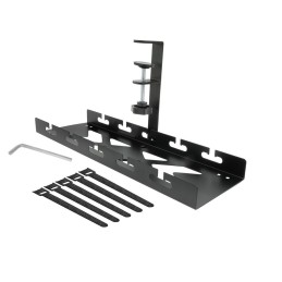 ACT Under-desk cable management tray with clamp mount 40cm Black