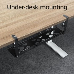 ACT Under-desk extendable cable management tray with clamp mount 43 - 72cm Black
