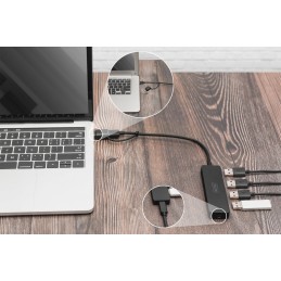 Digitus USB 3.0 Hub 4-Port Slim Line Black