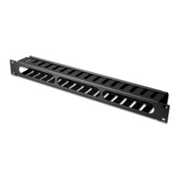 Digitus DN-97617 Cable Management Panel with detachable cover for 483 mm (19“) cabinets 1U Black