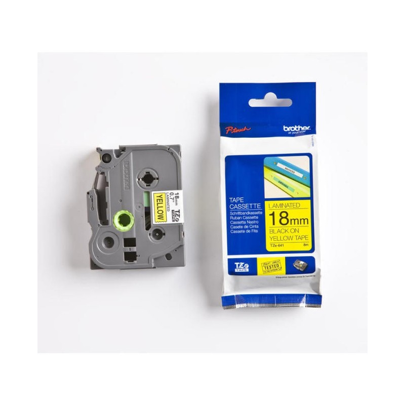 Brother TZE-FX641 sárga alapon fekete eredeti feliratozó szalag (18mm x 8m)