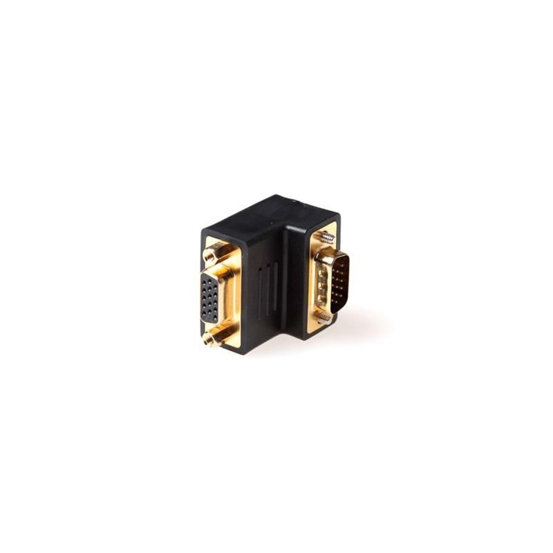 ACT Angled adapter VGA male to female Black