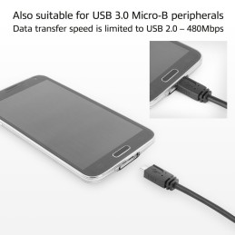 ACT USB Type-C female to USB micro B 2.0 male adapter cable 0,2m Black