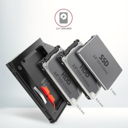 AXAGON RSS-CD12 ODD – 2,5" SATA SSD/HDD Caddy 12,7mm Black